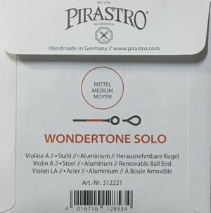 Pirastro Wondertone Solo Violin String A Aluminum Wound 4/4